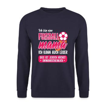 Fußball Mama Fußballer Fußballerin Mutter Geschenk - Unisex Pullover - Navy - Vorne - Alina (178cm) & Michal (187cm)