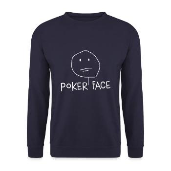 Poker Face Poker Play Poker Cards Gift - Unisex Sweatshirt - navy - Front - Alina (178cm) & Michal (187cm)
