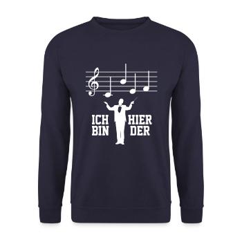 Chef Dirigent Dirigieren Dirigentin Chor Geschenk - Unisex Pullover - Navy - Vorne - Alina (178cm) & Michal (187cm)