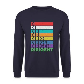 Dirigent Dirigieren Dirigentin Chorleiter Geschenk - Unisex Pullover - Navy - Vorne - Alina (178cm) & Michal (187cm)