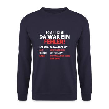 Dirigent Chor Sopran Alt Tenor Chorleiter Geschenk - Unisex Pullover - Navy - Vorne - Alina (178cm) & Michal (187cm)