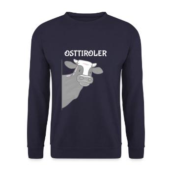 Osttiroler Grauvieh Kuh Rind Landwirt Geschenk - Unisex Pullover - Navy - Vorne - Alina (178cm) & Michal (187cm)