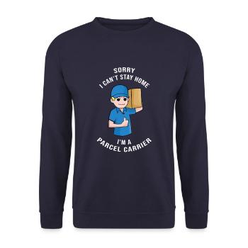 Parcel carrier delivery boy gift idea - Unisex Sweatshirt - navy - Front - Alina (178cm) & Michal (187cm)