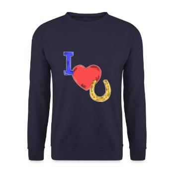 Idée cadeau chevaux - Sweat-shirt Unisexe - marine - Devant - Alina (178cm) & Michal (187cm)