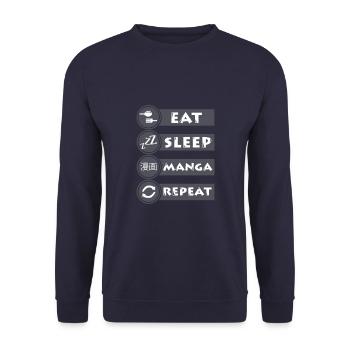 Manga Geschenkidee - Unisex Pullover - Navy - Vorne - Alina (178cm) & Michal (187cm)