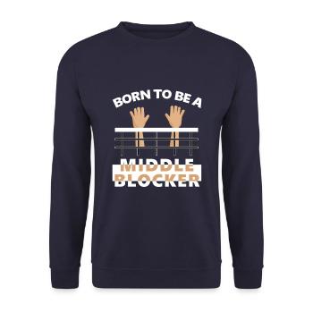 Volleyball Geschenkidee - Unisex Pullover - Navy - Vorne - Alina (178cm) & Michal (187cm)