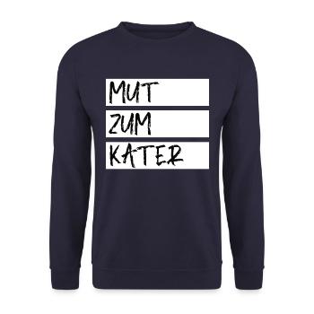 Party Bier lustiger Spruch - Unisex Pullover - Navy - Vorne - Alina (178cm) & Michal (187cm)