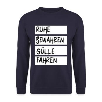 Landwirt Gülle fahren Traktor Bauer - Unisex Pullover - Navy - Vorne - Alina (178cm) & Michal (187cm)