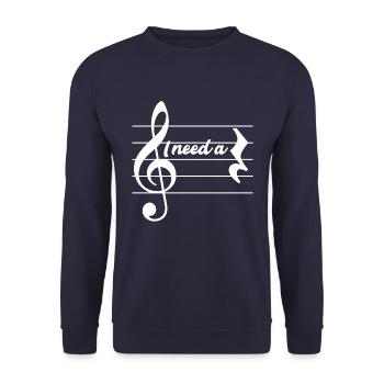 Musiciens - J’ai besoin d’une pause, de signes de pause - Sweat-shirt Unisexe - marine - Devant - Alina (178cm) & Michal (187cm)
