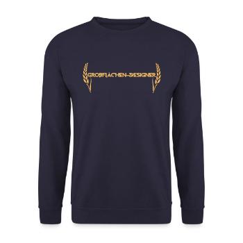 Landwirtschaft Großflächen-Designer Bauer Landwirt - Unisex Pullover - Navy - Vorne - Alina (178cm) & Michal (187cm)