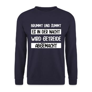 Landwirtschaft Ernte Dreschen Bauer Landwirt - Unisex Pullover - Navy - Vorne - Alina (178cm) & Michal (187cm)