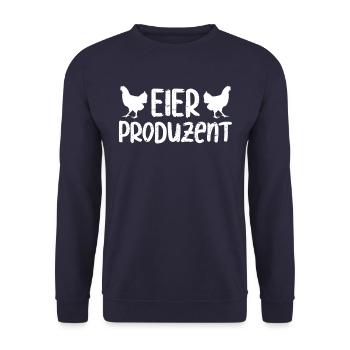 Eier Produzent Hühner Bauer Landwirt - Unisex Pullover - Navy - Vorne - Alina (178cm) & Michal (187cm)