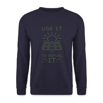 Energies renouvelables Photovoltaïque ou éolien - Sweat-shirt Unisexe - marine - Devant - Alina (178cm) & Michal (187cm)