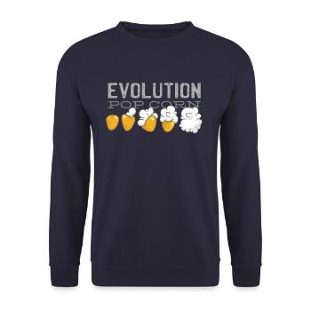 Popcorn Evolution Kino - Unisex Pullover - Navy - Vorne - Alina (178cm) & Michal (187cm)
