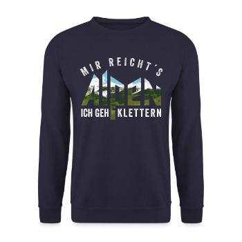 It's enough for me I go climbing - Climber Gift - Unisex Sweatshirt - navy - Front - Alina (178cm) & Michal (187cm)