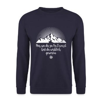 Où vous étiez à pied - Randonnée montagne nature - Sweat-shirt Unisexe - marine - Devant - Alina (178cm) & Michal (187cm)