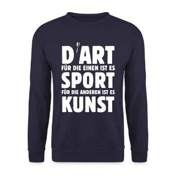 Dart für die einen Sport für die anderen Kunst - Unisex Pullover - Navy - Vorne - Alina (178cm) & Michal (187cm)