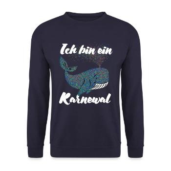 Fastnacht - Karneval - Karnewal - Wortspiel - Unisex Pullover - Navy - Vorne - Alina (178cm) & Michal (187cm)