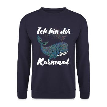 Fastnacht - Karneval - Karnewal - Wortspiel - Unisex Pullover - Navy - Vorne - Alina (178cm) & Michal (187cm)