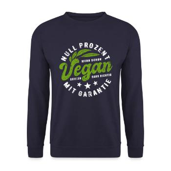 Grillen - Null Prozent Vegan - Fleischesser - Unisex Pullover - Navy - Vorne - Alina (178cm) & Michal (187cm)
