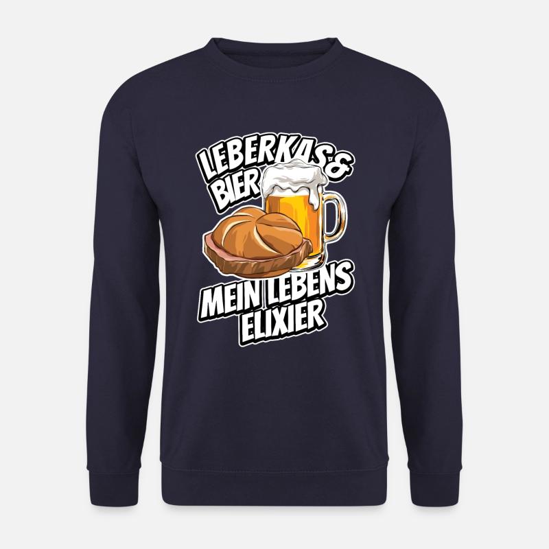 Leberkas + Bier - Fast Food - Spruch - Unisex Pullover - Navy