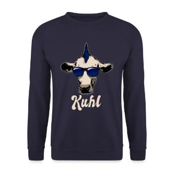Cool Cow - Kuhl - Sunglasses - Punk - Unisex Sweatshirt - navy - Front - Alina (178cm) & Michal (187cm)