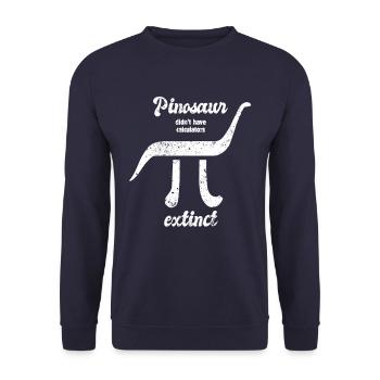 Dinosaurier - Wortspiel - Pi - 3,1415 - extinct - Unisex Pullover - Navy - Vorne - Alina (178cm) & Michal (187cm)