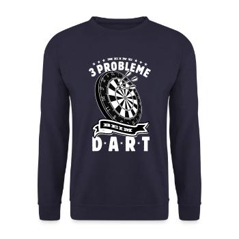 Dart Probleme - 26 - Dartfan - Dartspieler - Unisex Pullover - Navy - Vorne - Alina (178cm) & Michal (187cm)