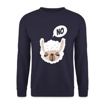 No, I don't have to! - Lama - Saying - Unisex Sweatshirt - navy - Front - Alina (178cm) & Michal (187cm)