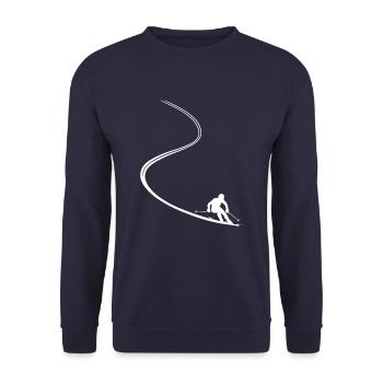 Skieur - Poudreuse - Sport - Ski - Piste - Sweat-shirt Unisexe - marine - Devant - Alina (178cm) & Michal (187cm)