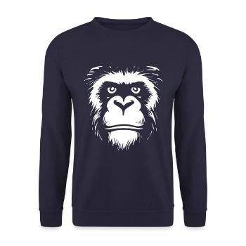 Shrovetide - Carnival - Costume - Saying - Monkey - Unisex Sweatshirt - navy - Front - Alina (178cm) & Michal (187cm)