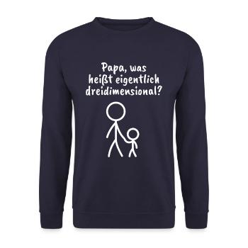 Strichmännchen - Spruch - Dimension - Ironie - Unisex Pullover - Navy - Vorne - Alina (178cm) & Michal (187cm)