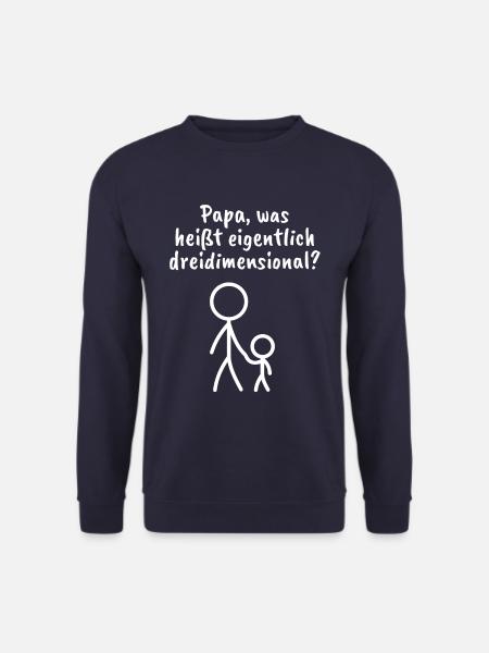 Strichmännchen - Spruch - Dimension - Ironie - Unisex Pullover - Navy
