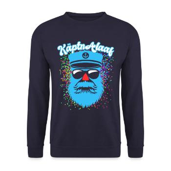 Fastnacht - Karneval - Kapitän Alaaf - Spruch - Unisex Pullover - Navy - Vorne - Alina (178cm) & Michal (187cm)