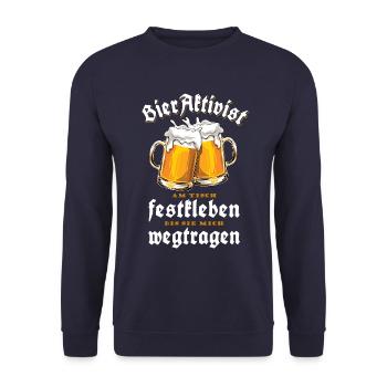Bieraktivist - Bier - Festzelt - wegtragen - Unisex Pullover - Navy - Vorne - Alina (178cm) & Michal (187cm)