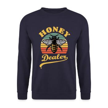 Bienenflüsterer - Biene - Imker- Honig Dealer - Unisex Pullover - Navy - Vorne - Alina (178cm) & Michal (187cm)