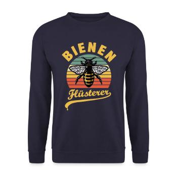 Bienenflüsterer - Biene - Imker- Honig - Unisex Pullover - Navy - Vorne - Alina (178cm) & Michal (187cm)