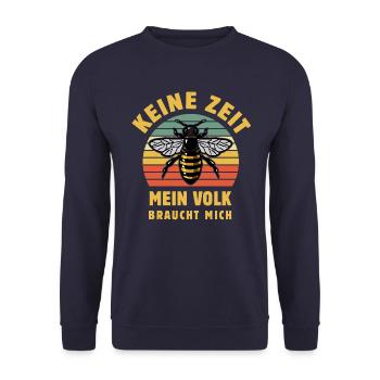 Keine Zeit mein Volk braucht mich - Imker - Unisex Pullover - Navy - Vorne - Alina (178cm) & Michal (187cm)