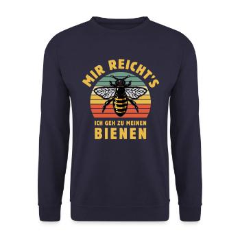 Bienenflüsterer - Biene - Imker- Mir reicht's - Unisex Pullover - Navy - Vorne - Alina (178cm) & Michal (187cm)