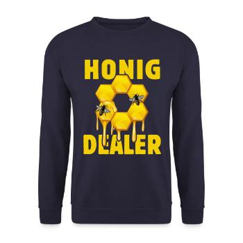 Bienenflüsterer - Biene - Imker- Honigdealer - Unisex Pullover - Navy - Vorne - Alina (178cm) & Michal (187cm)