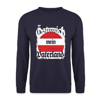 Österreich - Vaterland - Patriot - Heimatliebe - Unisex Pullover - Navy - Vorne - Alina (178cm) & Michal (187cm)