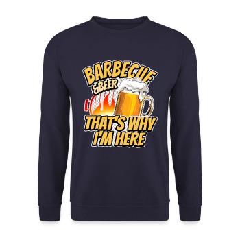 Grillades & Bière - C’est pour ça que je suis là - Barbecue - Sweat-shirt Unisexe - marine - Devant - Alina (178cm) & Michal (187cm)
