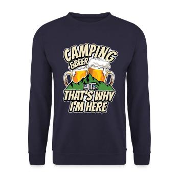 Camping & Bière - c’est pourquoi je suis ici - Camper - Sweat-shirt Unisexe - marine - Devant - Alina (178cm) & Michal (187cm)
