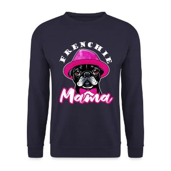 Frech Bulldog Mama, mein treuer Begleiter - Lustig - Unisex Pullover - Navy - Vorne - Alina (178cm) & Michal (187cm)