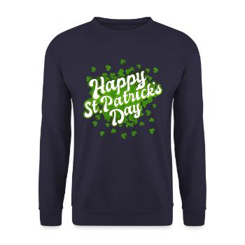 Bonne Saint-Patrick - Trèfle - Trèfle - Sweat-shirt Unisexe - marine - Devant - Alina (178cm) & Michal (187cm)