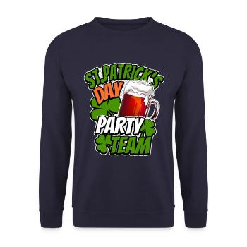 St Patrick’s Day - Party Team - Shamrock - Sweat-shirt Unisexe - marine - Devant - Alina (178cm) & Michal (187cm)