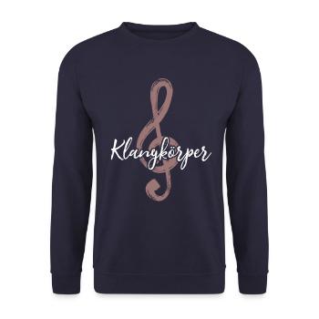 Klangkörper - Musik - Chor - Orchester - Dirigent - Unisex Pullover - Navy - Vorne - Alina (178cm) & Michal (187cm)
