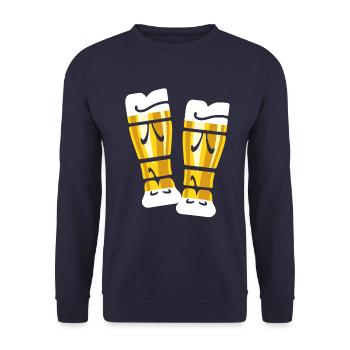 Soif - boire de la bière - bière de blé - pain grillé - Sweat-shirt Unisexe - marine - Devant - Alina (178cm) & Michal (187cm)