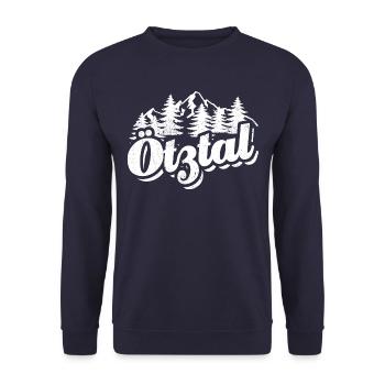 Ötztal - Wald und Berge Wandern Erholung - Unisex Pullover - Navy - Vorne - Alina (178cm) & Michal (187cm)