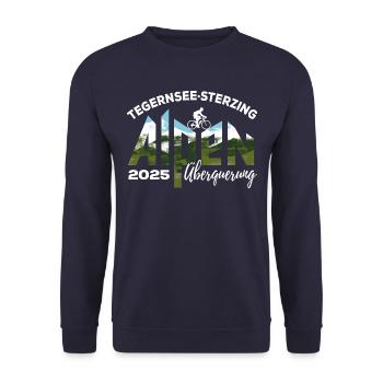 Alpenüberquerung 2025 Tegernsee Sterzing, Rad - Unisex Pullover - Navy - Vorne - Alina (178cm) & Michal (187cm)